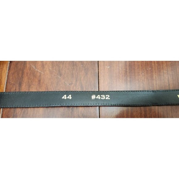 Vintage 80s Vicenza Woman’s 44 Belt Brawn Italian Genuine Calfskin Buckle Skinny - Picture 7 of 10